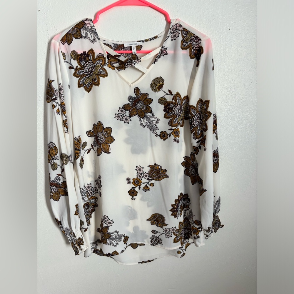 White Floral Blouse